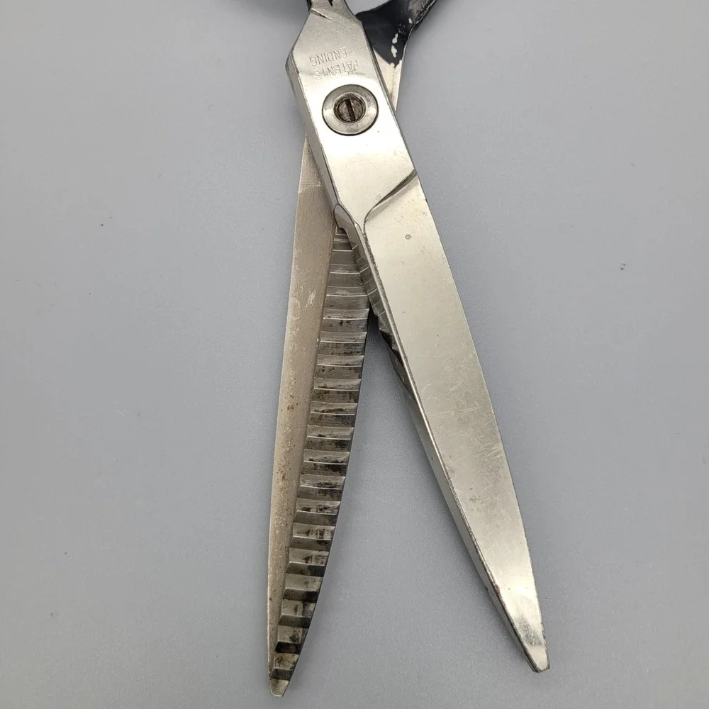 Vintage Joy USA Pinking Shears 9 Inch Heavy Duty Zig Zag Fabric Scissors‎ Black